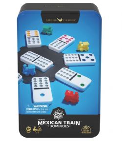 JEU DOMINO COULEUR DOUBLE 12 BOITE MÉTAL (TRAIN MEXICAIN)